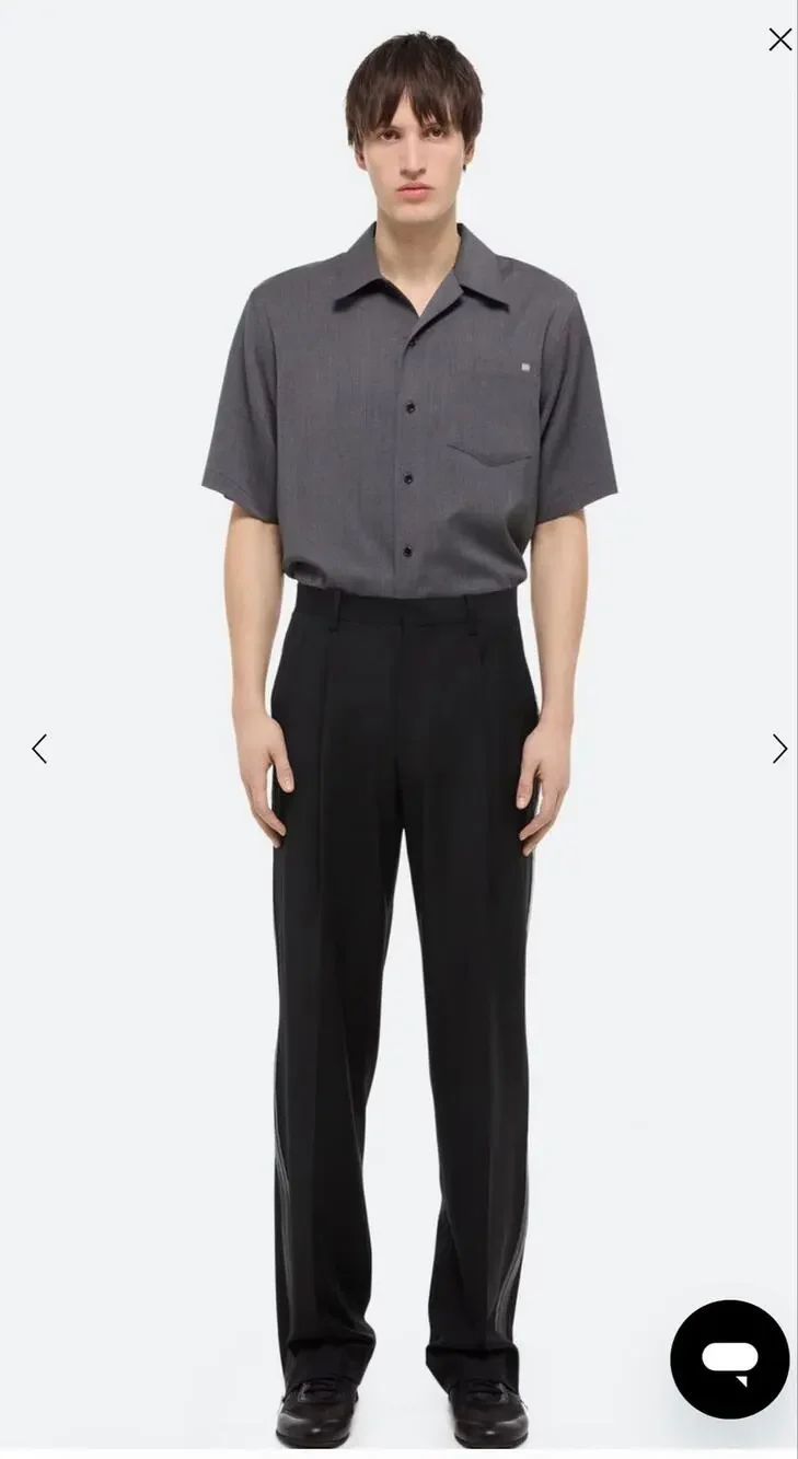 Helmut Lang Zip Double Pleated Trousers -Black.